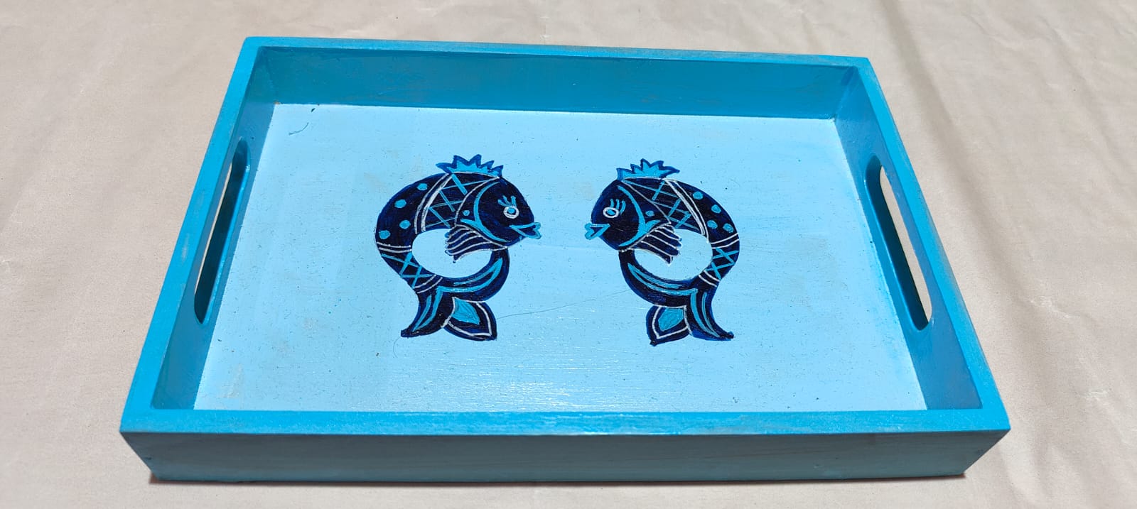 Acrylic Painting On Wooden Tray